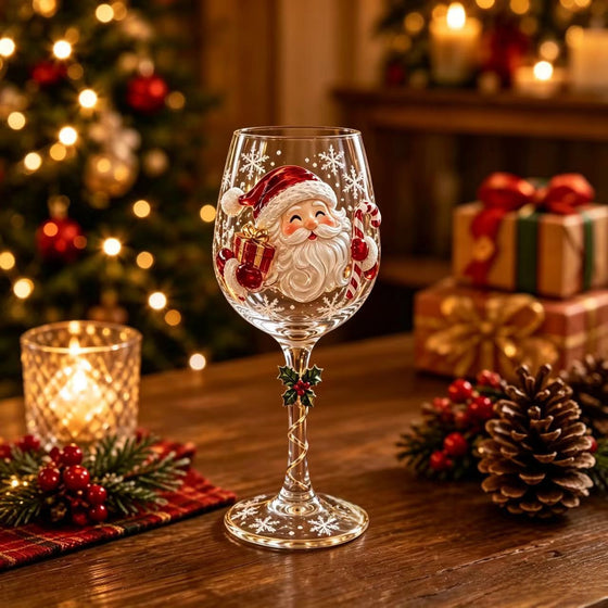Christmas Glass Art Cup Art Glass Goblet product image 1