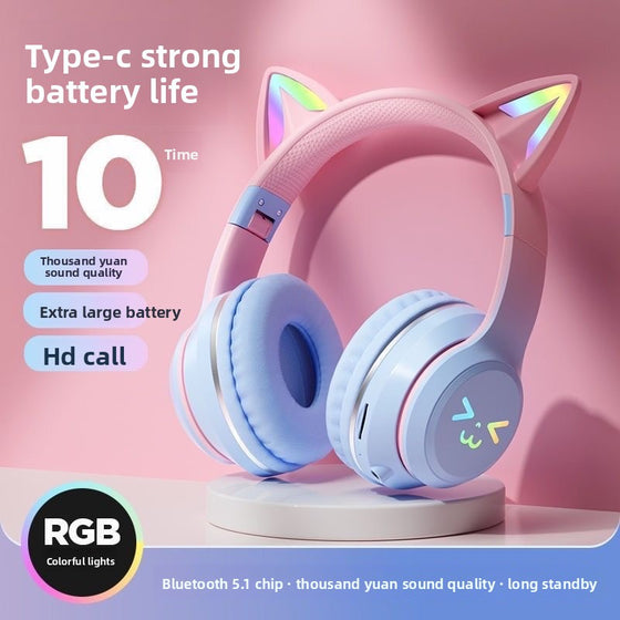 Bluetooth Gaming Headset with Cat Ear Lights Gaming Headsets product image 6