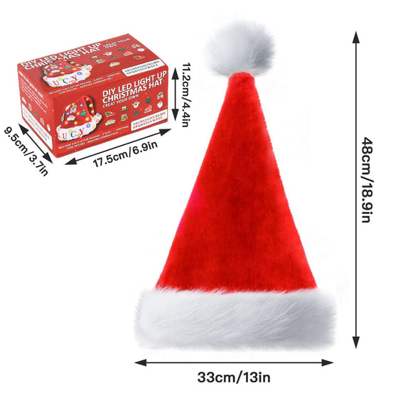 Red plush Santa hat with white trim and pom-pom, 48 x 33 cm