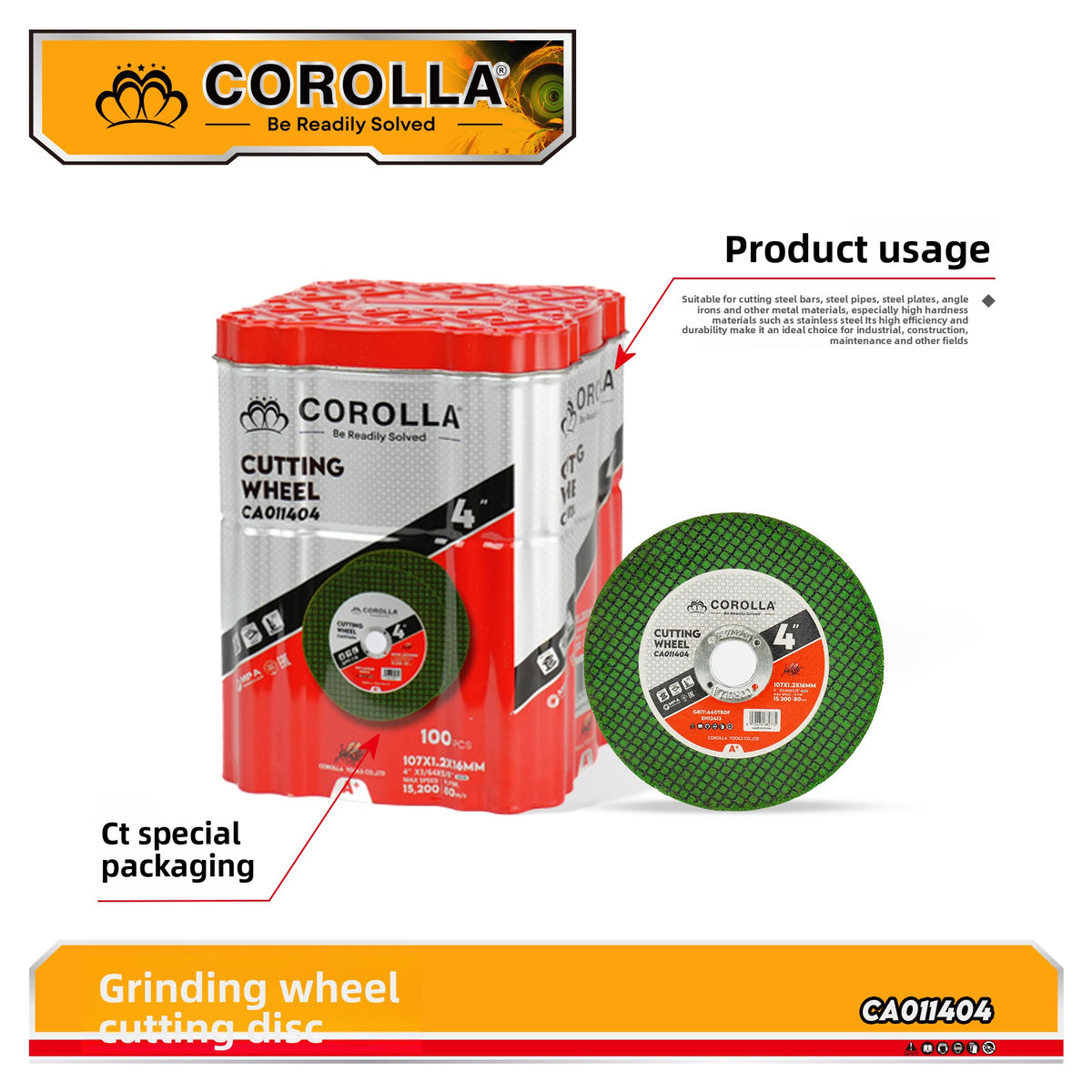 Various-sized grinding wheel cutting discs