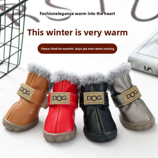 Winter Dog Shoes Non-Slip Warm Protective
