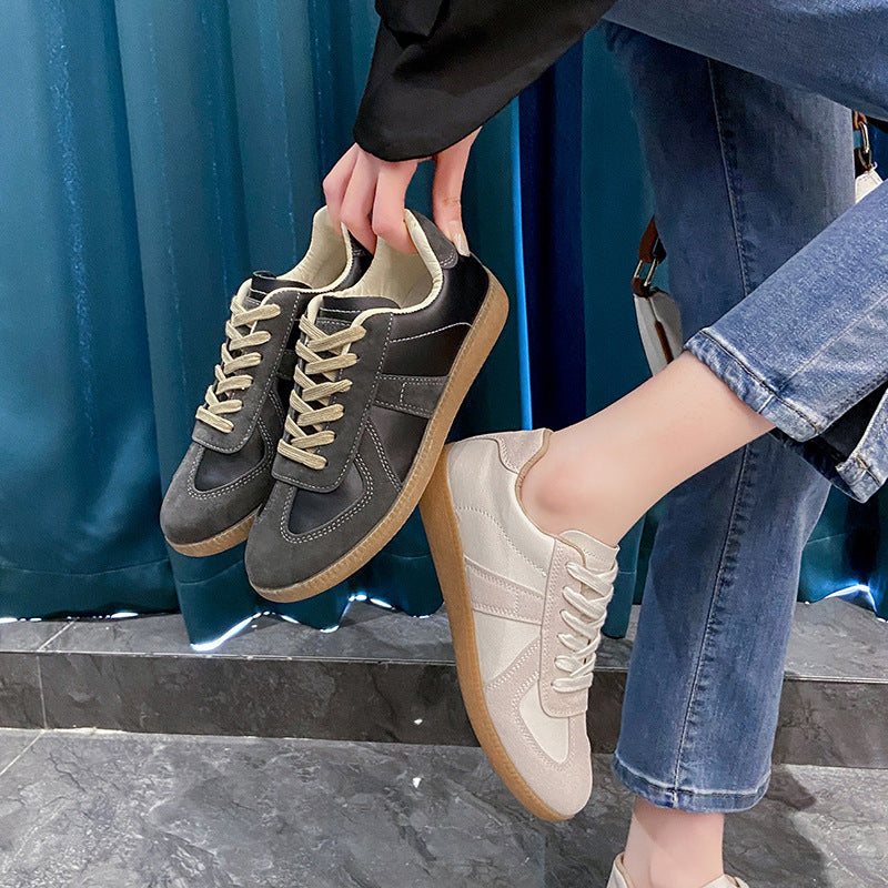 Low-top PU leather upper breathable rubber sole casual shoes