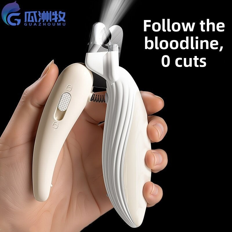 LED Light Pet Nail Clippers Ergonomic Safety Trimmer