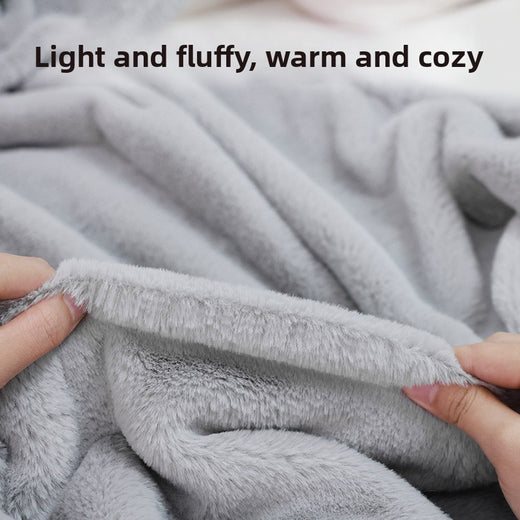 Rabbit Fur Electric Heating Shawl Blanket