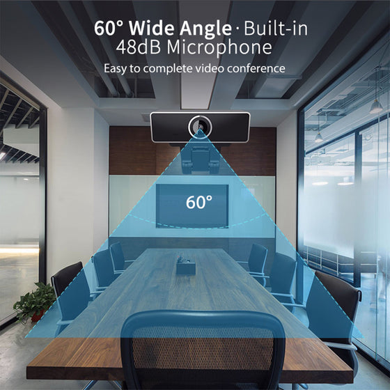 Webcam 60 degree wide view over a conference table