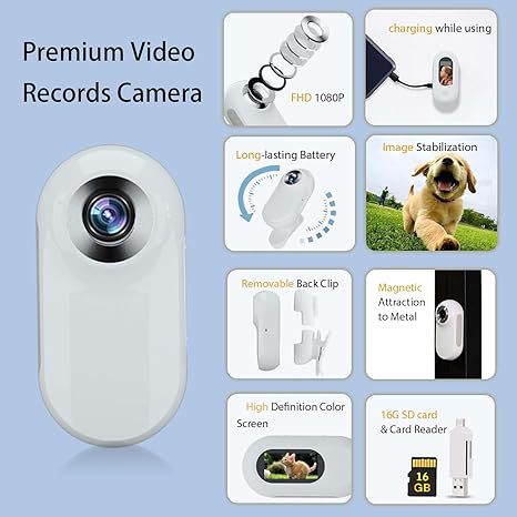Pet Collar Mount Mini Action Camera