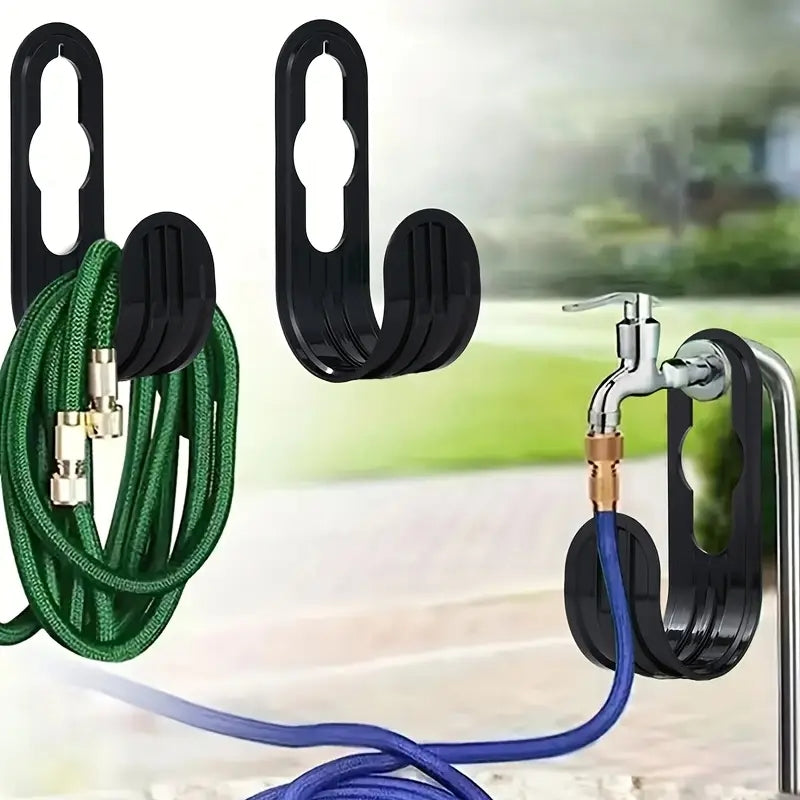 Garden hose hanger for faucet or wall mount
