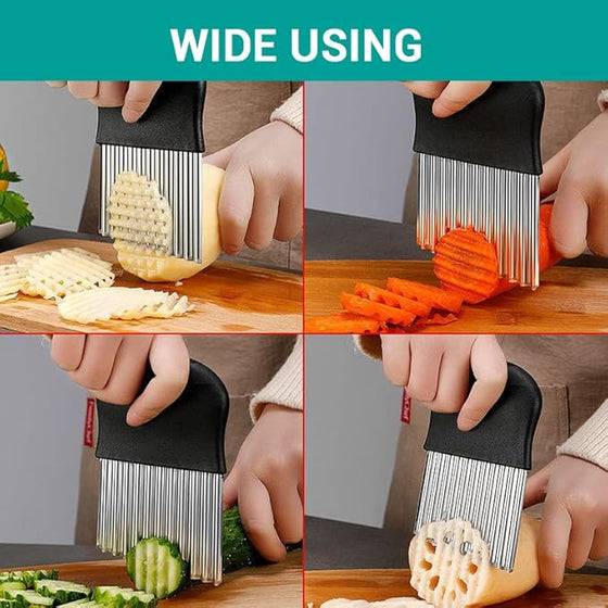 Crinkle cutter used on carrots and other vegetables
