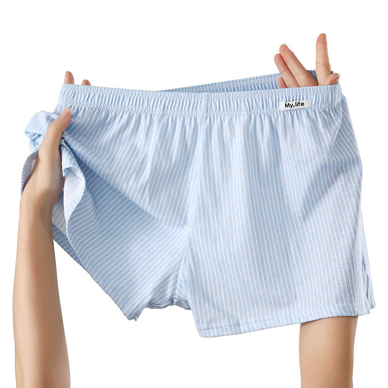 Men 100% Cotton Breathable Antibacterial Boxer Shorts
