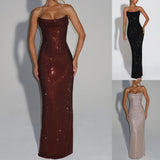 Elegant Sleeveless Sequined Evening Dress