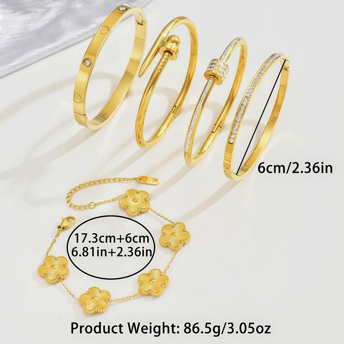 Gold-colored stainless steel bracelet