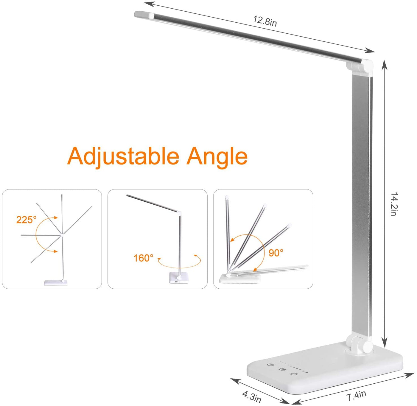 LED flex desk lamp, base detail