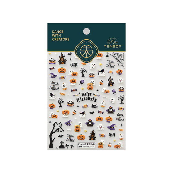 Halloween Pumpkin Embossed Nail Art Stickers