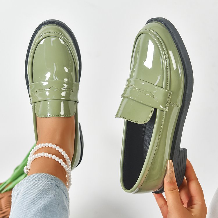Women's solid-color pointed-toe flat shoes