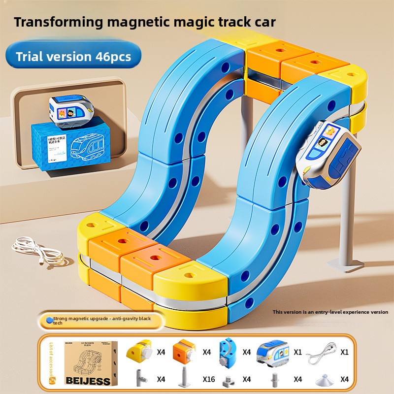 Magnetic train track set, 46 pieces mail box 1 car