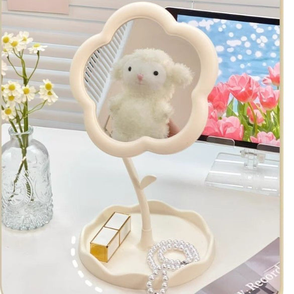 Sunflower Rotatable Makeup Mirror with Storage Base, image 6 of 10