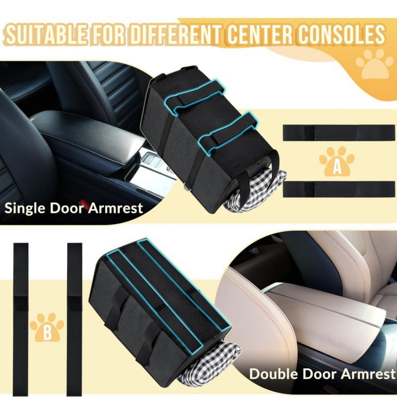 Portable Small Dog and Cat Car Center Console Bed