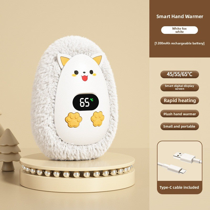 Portable Plush USB Hand Warmer with Digital Display