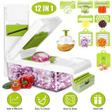 12-in-1 vegetable chopper slicer dicer with stainless blades