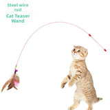 Pet wire feather bell cat toy