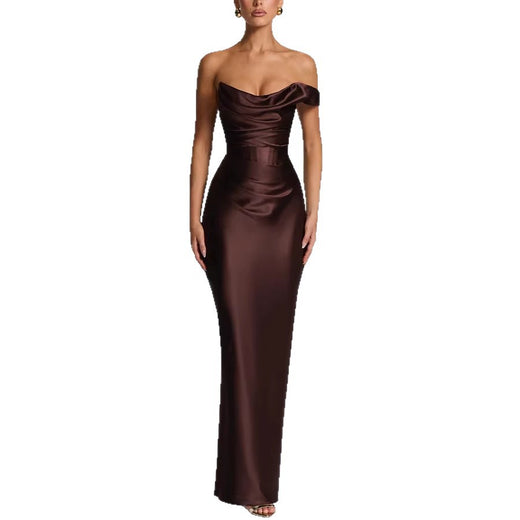 Off-Shoulder Satin Bodycon Dress Clothing & Accessories product image 4