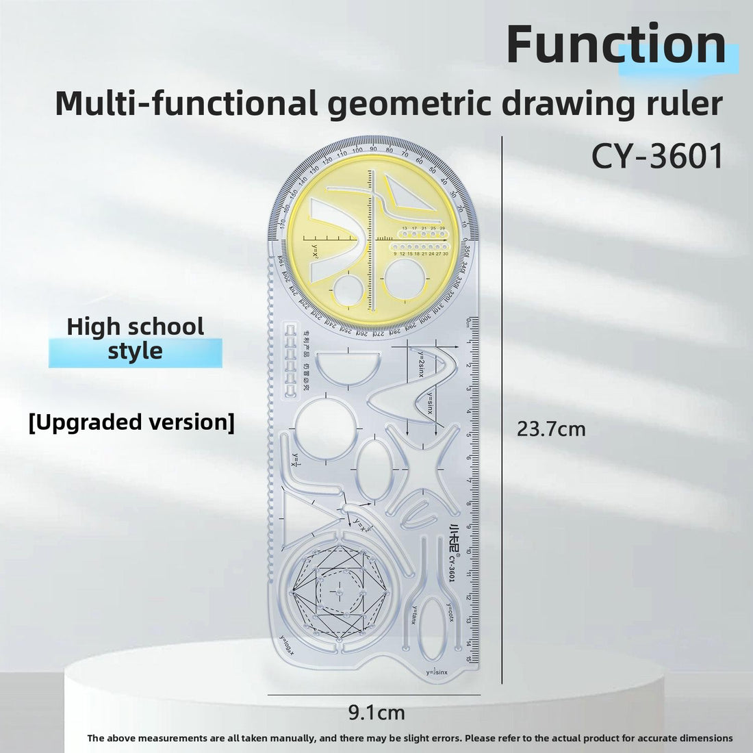 Multifunctional Movable Angle Geometric Drawing Ruler Soft Plastic Math Set for Students