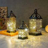 Retro Moroccan LED Lantern for Home Decor