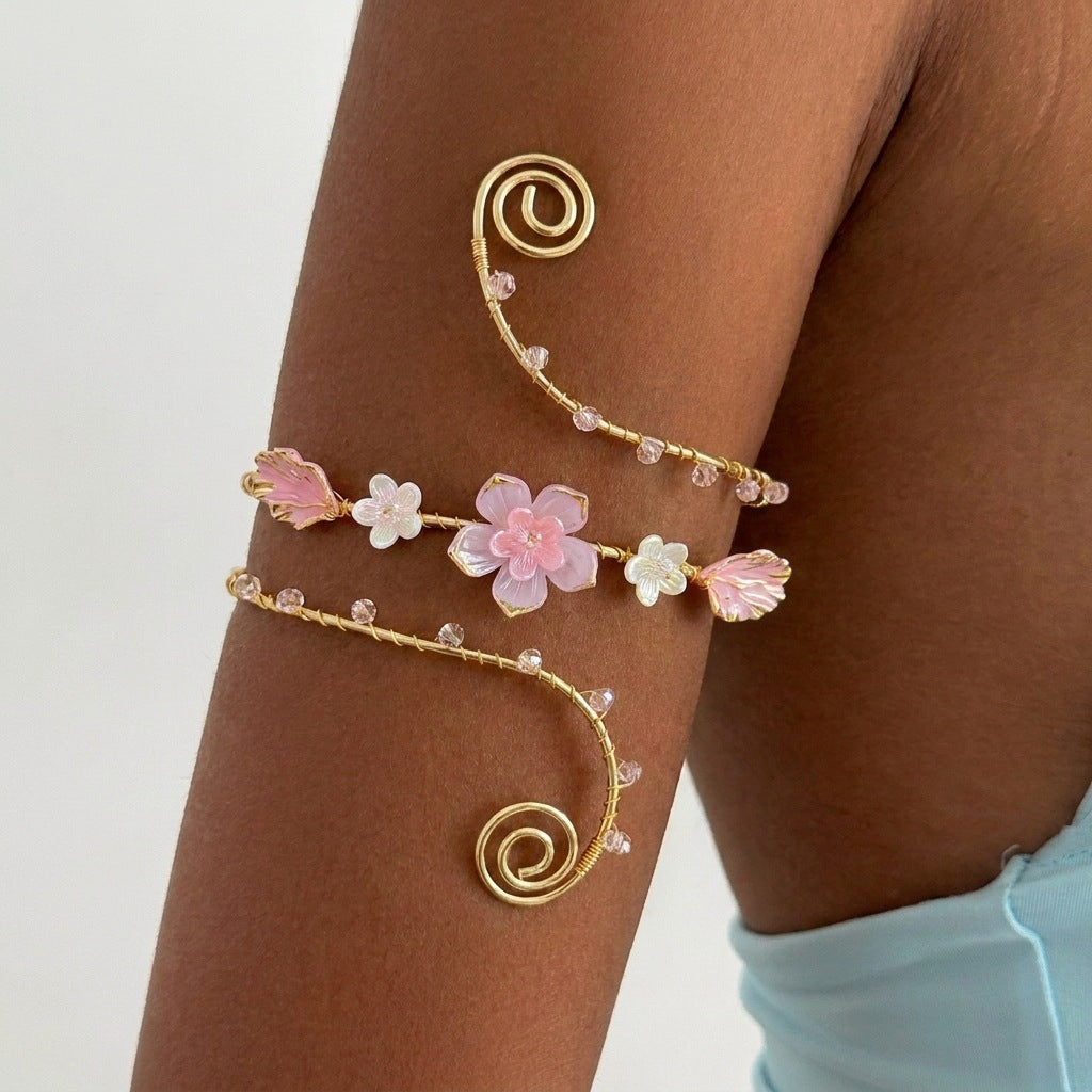 Ocean Shell Butterfly Open Arm Cuff Bracelet