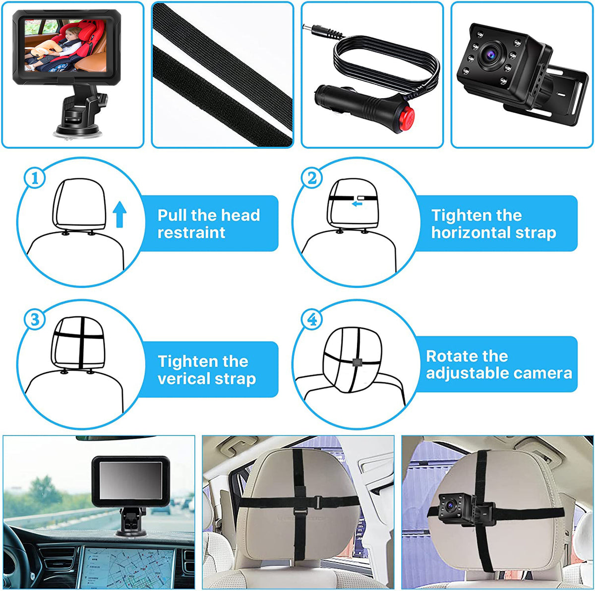 4.3 Inch HD Car Baby Monitor with Night Vision