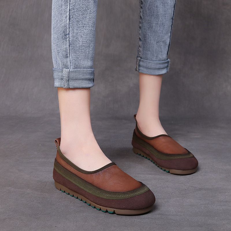 Womens Slip-On Casual Shoes with Color-Block Design