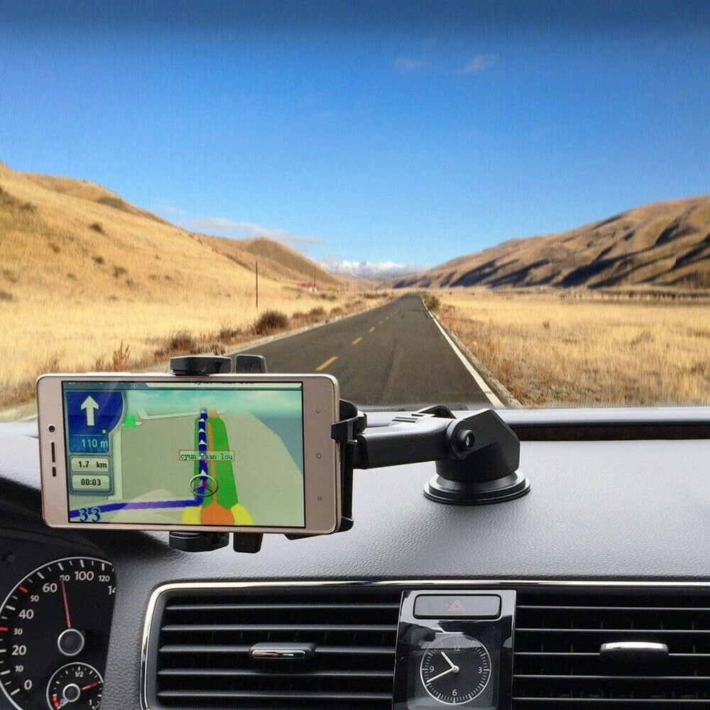 Suction cup phone mount one touch release lever