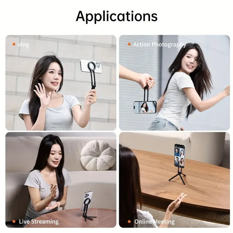 Magnetic Phone Holder with Carabiner and Tripod Stand
