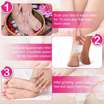 Electric callus remover in hand showing grip