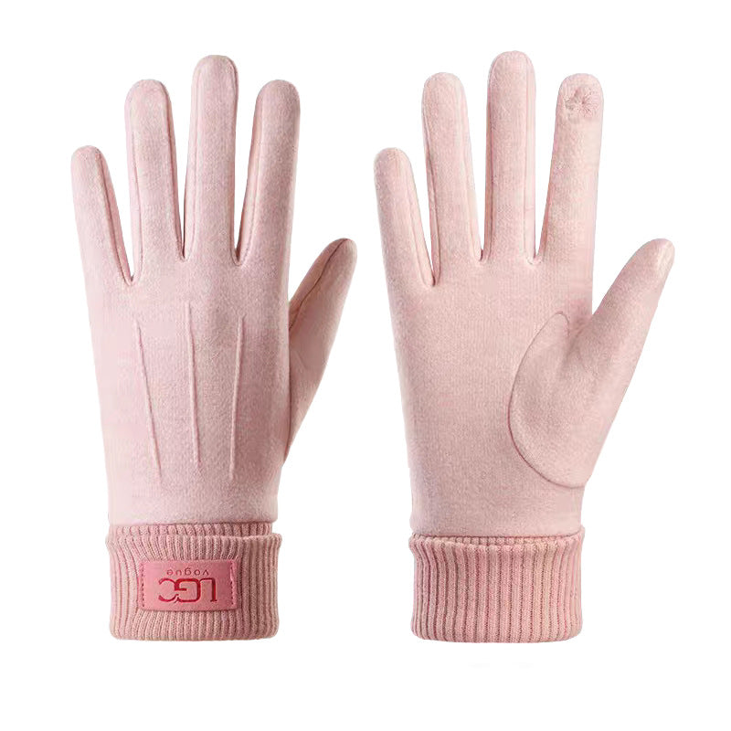 Winter Touchscreen Warm Plush Lined Knit Gloves Anti-Slip Windproof