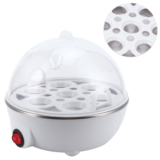 Electric egg cooker with lid closed on countertop