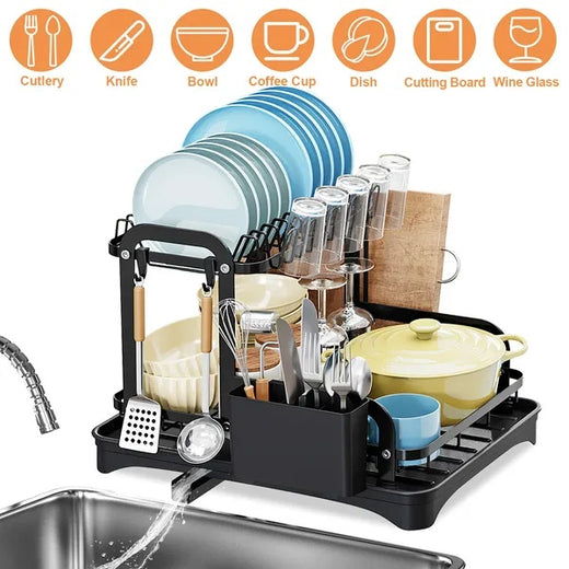 2 Tier Dish Drying Rack Organizer