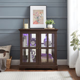 LED Curio Display Cabinet with Adjustable Shelves Retro