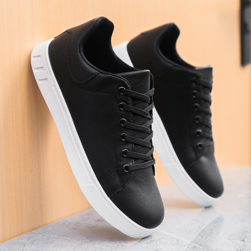 Men's Casual Sneakers PU Leather Lace-Up Flat Shoes