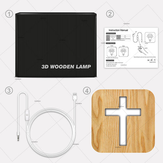Solid Wood LED Night Lamp Decor product image 3