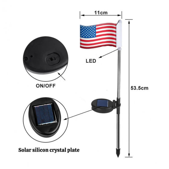 Solar Powered Patriotic Flag Light Garden & Outdoor product image 6
