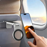 Portable magnetic phone stand with phone in landscape