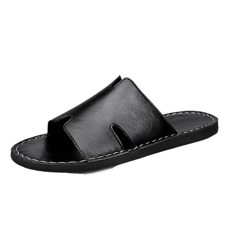 Mens Genuine Leather Slip On Slippers