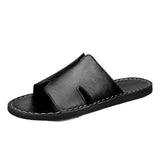 Mens Genuine Leather Slip On Slippers