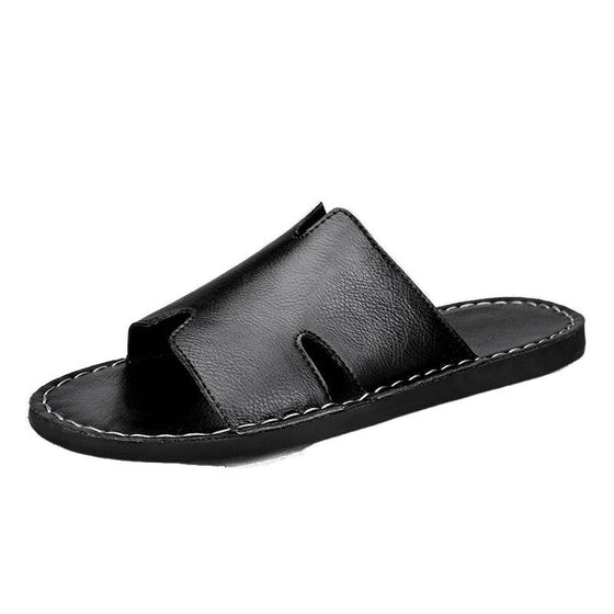 Men's genuine leather slide slippers, photo 4