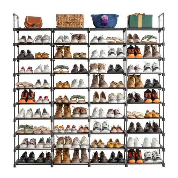 10-tier shoe rack cabinet split into shorter sections