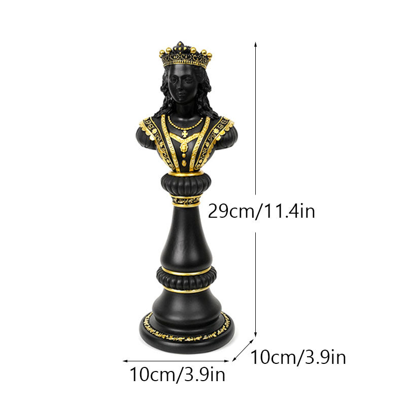 Large Resin Chess Piece Figurines in figure chess queen black