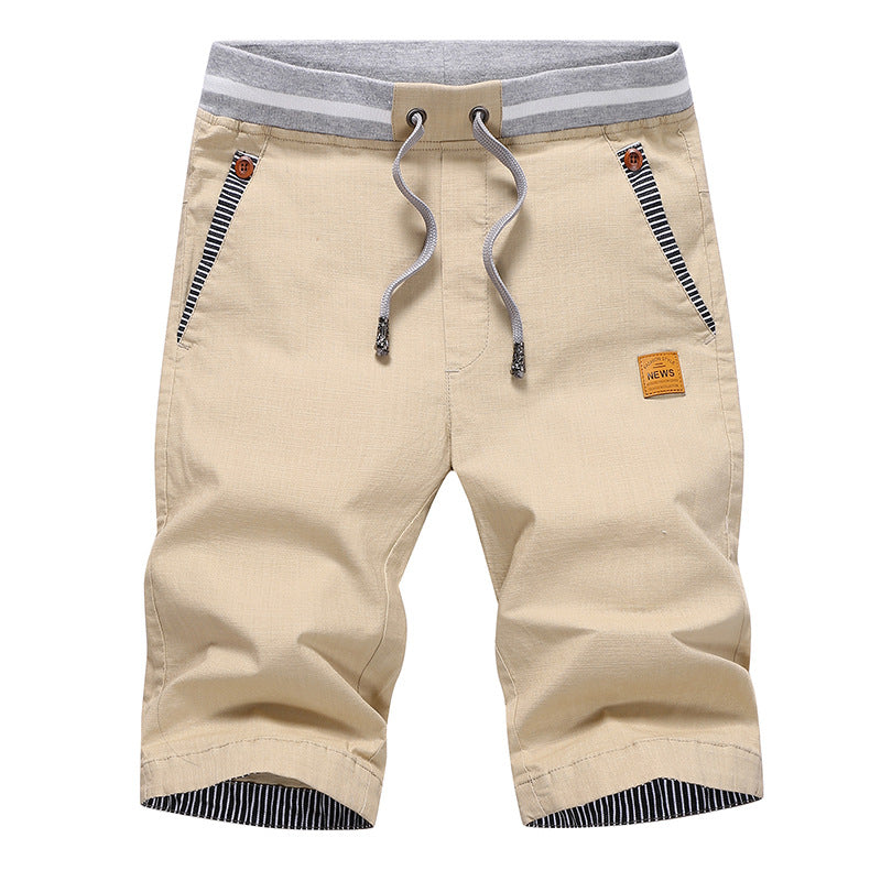 Men's Cotton Shorts Youth Trendy Fashion All-match Loose Breathable Casual Pants