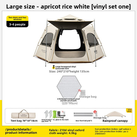 Automatic Pop Up Camping Tent with Sun Protection Camping Shelter & Sleep product image 6