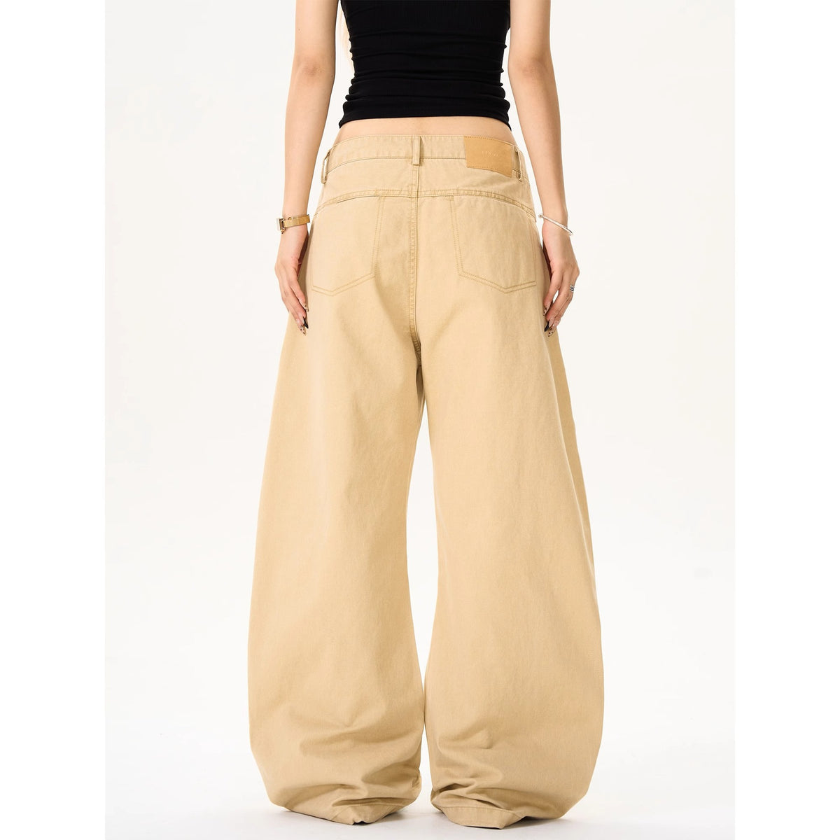 Deconstructed Wide-Leg Cotton Casual Pants Clothing & Accessories product image 3