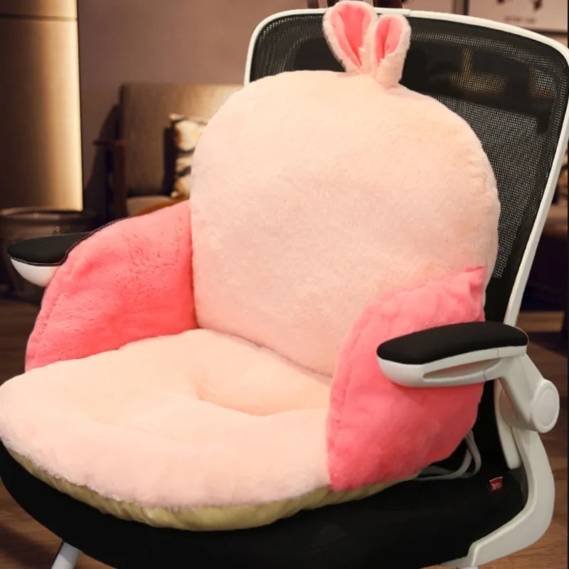 Cushion shown with its cover partially unzipped for washing